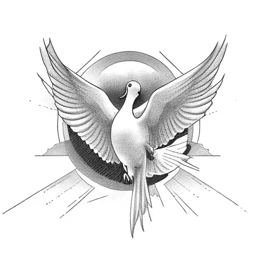 Dove Coming From Stairways Of Heaven