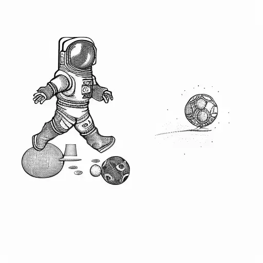 An Astronaut Kicking A Ball