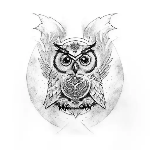 Create A Tattoo Design Of An Owl Wearing World Of Warcraft Armor
