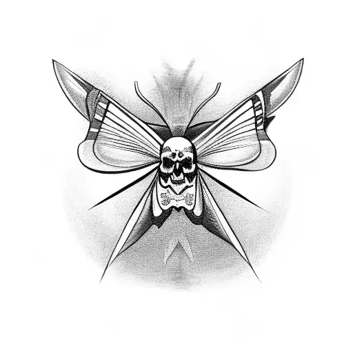 Moth With Skull In His Back