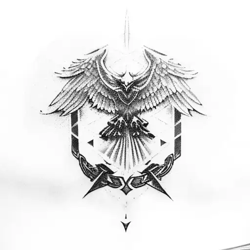 Assassin's Creed Logo With An Eagles Left Wing On The Left Side Of The Logo