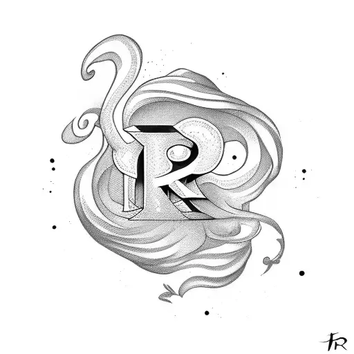 Letter R With Little Heart Next To It
