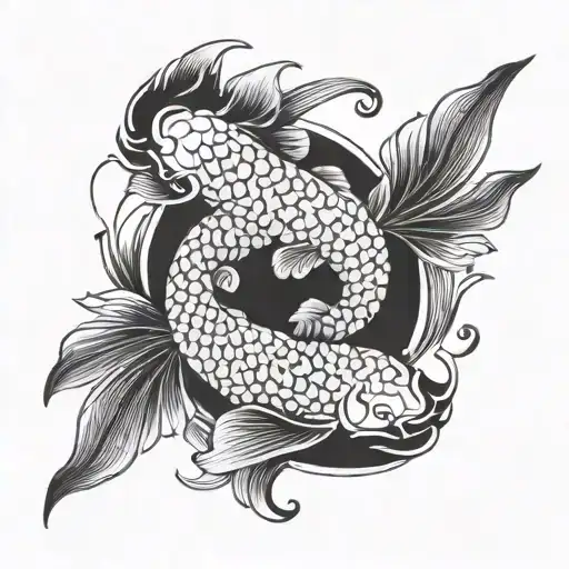 Two Koi Fish In The Shape Of Infinite Symbol Made