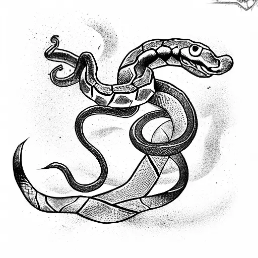 Snake Curling Around Ace Of Spades