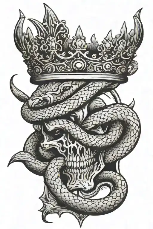 Crown And Sword Piercing A Snake