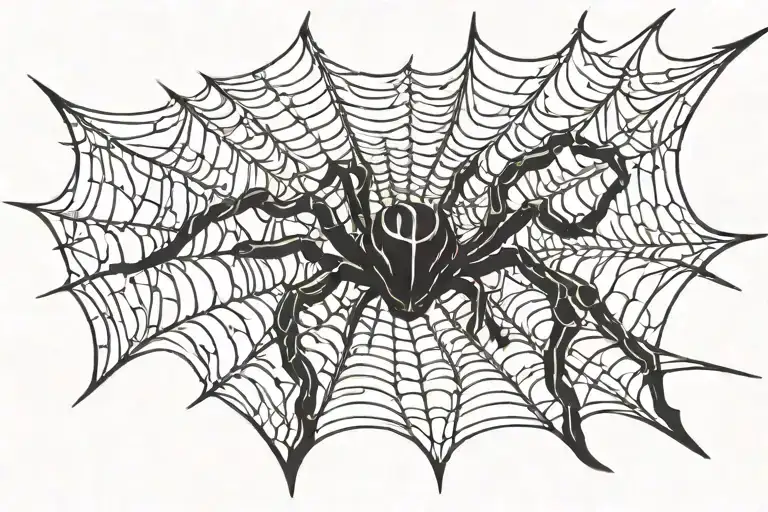 Spider Web Blackw Tattoo Of A Mystical