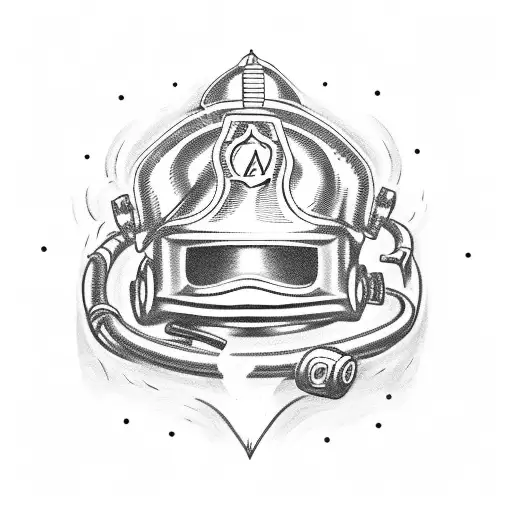 Firefighter Helmet With Engine 2 With Fire