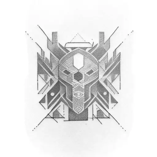 Tribal-inspired Minimalistic Straight Line Abstract Forearm Design