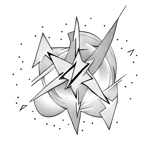 Electric Guitar With Lightning Bolts