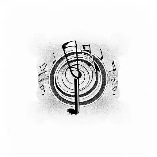 Musical Notes Intertwined With A Karate Black Belt