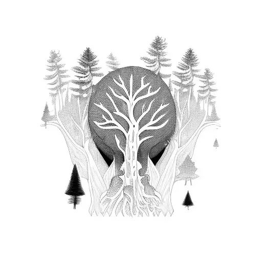 Mysterious Forest With Hidden Creatures