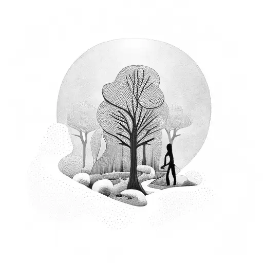 Mysterious Forest With Hidden Creatures