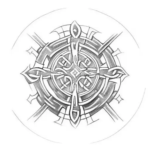 Celtic Cross With Brady Name Shield In Middle