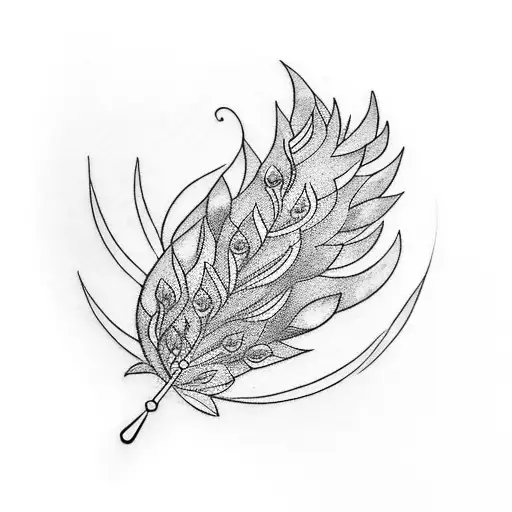 Flute With Peacock Leaf