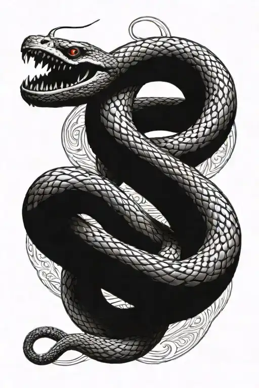 The Snake Wriggles Along The Hand