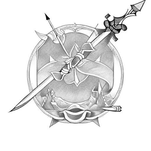 Bow And Arrow With Quiver