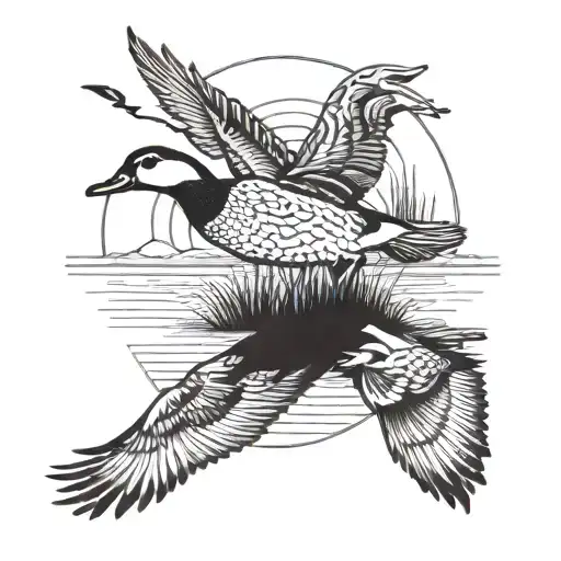 A Guy Duck Hunting Scene