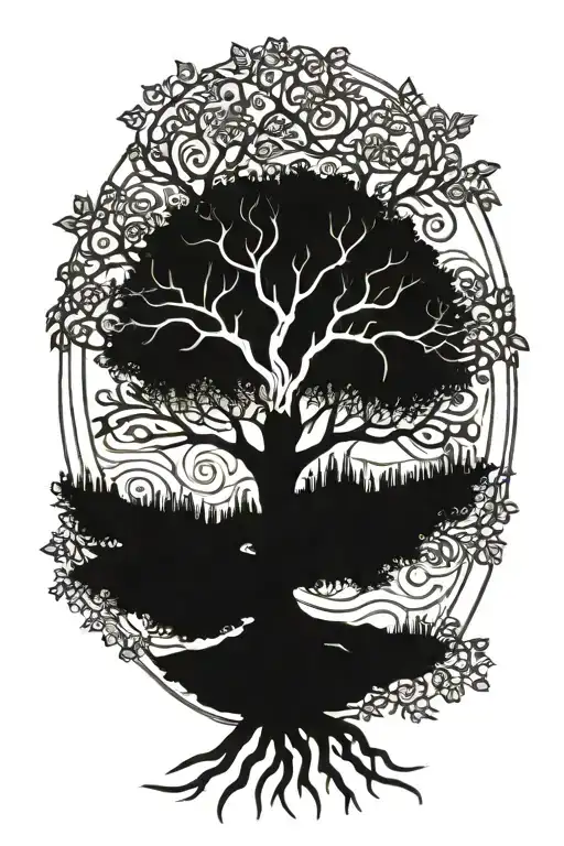 Female Tree Of Life Intertwined Within