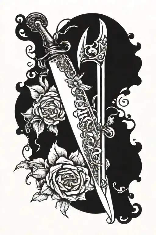 The Word Sonder Vertically With A Whole Chef Knife Going Thru It Vertical