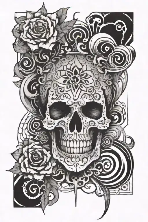 Make A Black In White And Black Tattoo That Visually Expresses Inhale The Future Exhale The Past