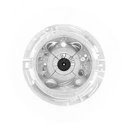 Alien Ufo And The Disk Shaped As A Vinyl Record