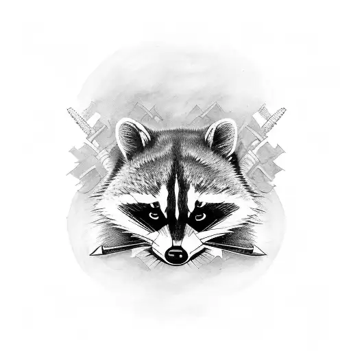 Raccoon With A Huge Sword