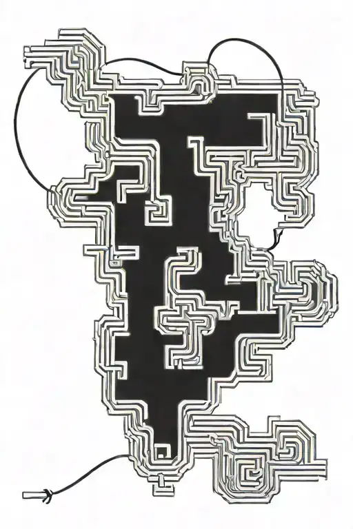 Dark And Tangled Maze With A Tangle Of Intertwined Lines In The Middle
