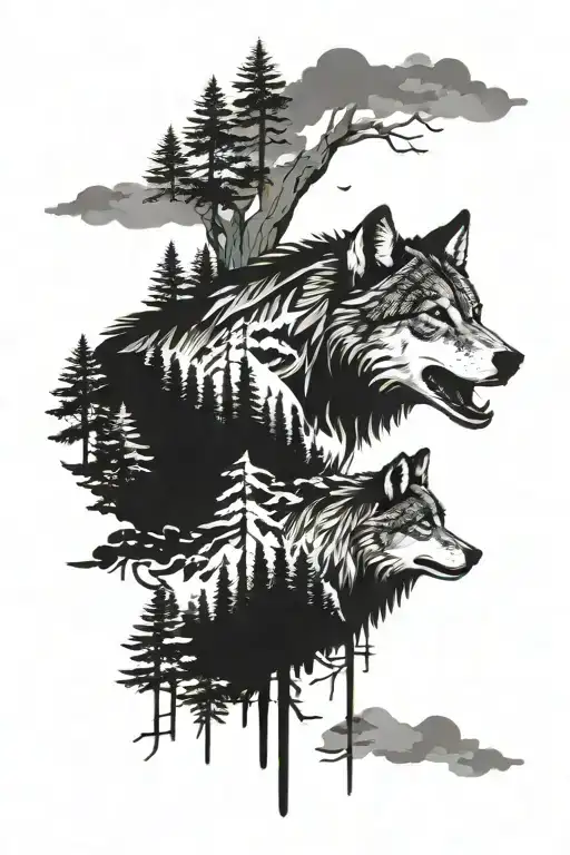 Wolf And Forest