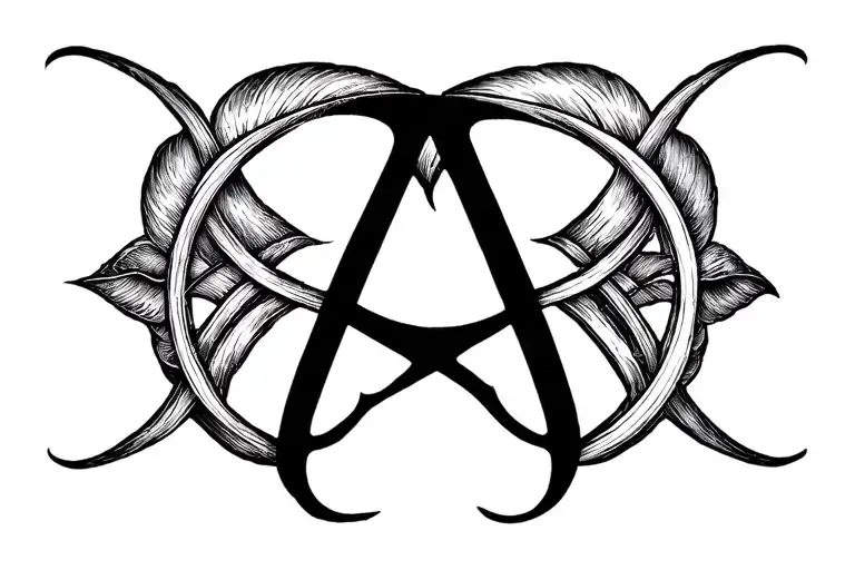 Lettres Aa Symbol Intertwined