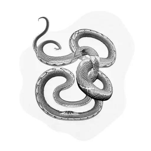 Bronze Snake Coiled On A Staff