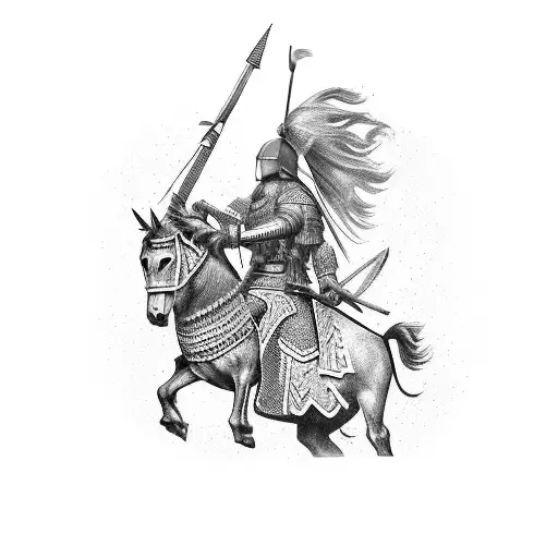 Belarusian Warrior Riding A Horse