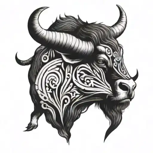 Taurus Bull With The Number 7