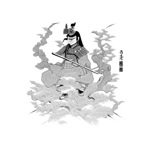 Samurai With Blossom Tree