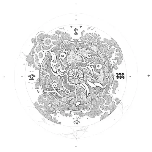 A Celestial Garden With Flowers Blooming In The Shape Of Zodiac Signs