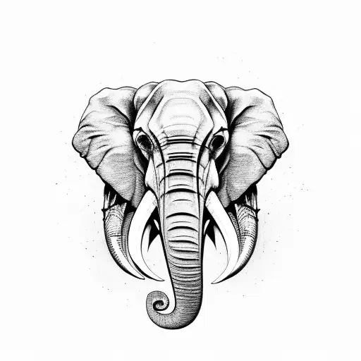 Elephant Skull With Tusks