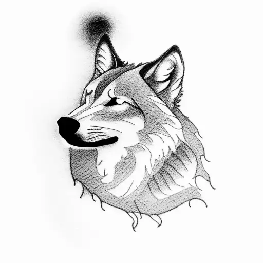 Wolf Howling Silhouette