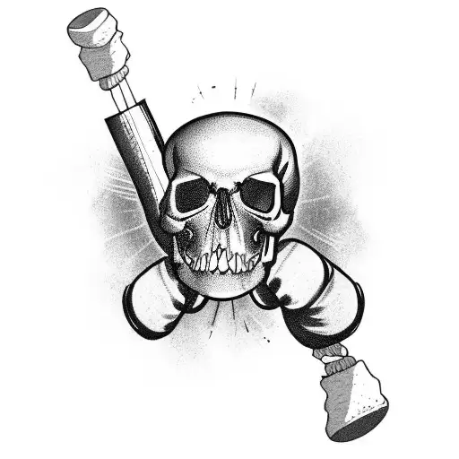 A Punk-inspired Boxing Glove With A Skull And Crossbones