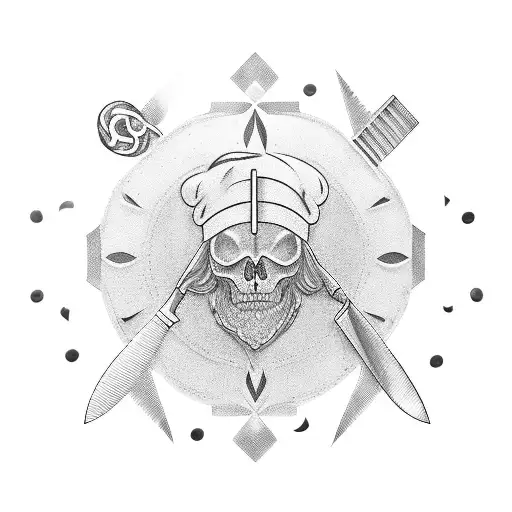 Unalome Symbol With A Chef Knife