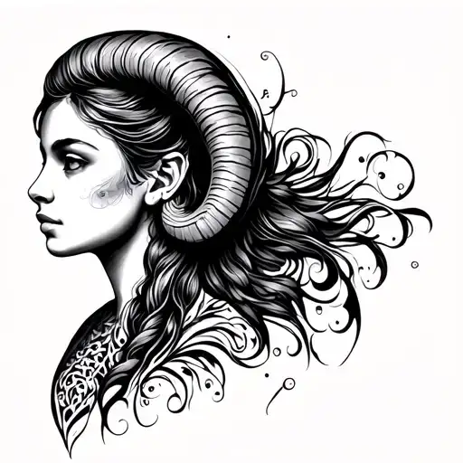 Aries And Girl Side Profile