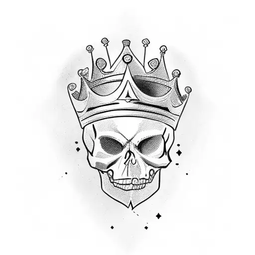 Kings Crown With Skull And Money And The Words Lust Money In A Modern Stye