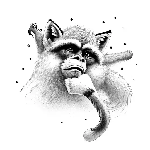 Cowboy Monkey Riding A Fox