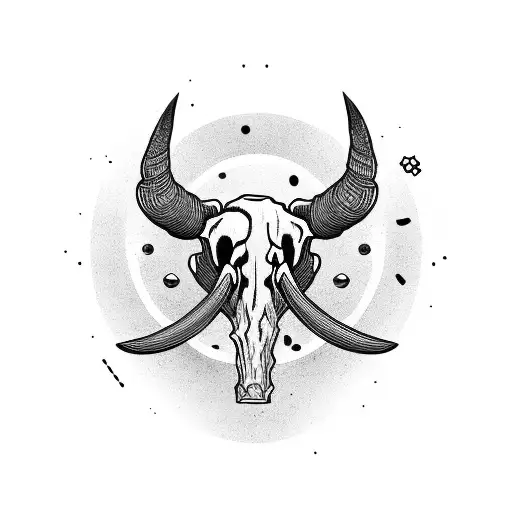 Mammoth Skull With A Circle