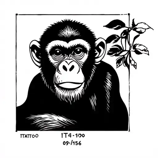 Original Tattoo On A Monkey Base With The Date 09-04-1956