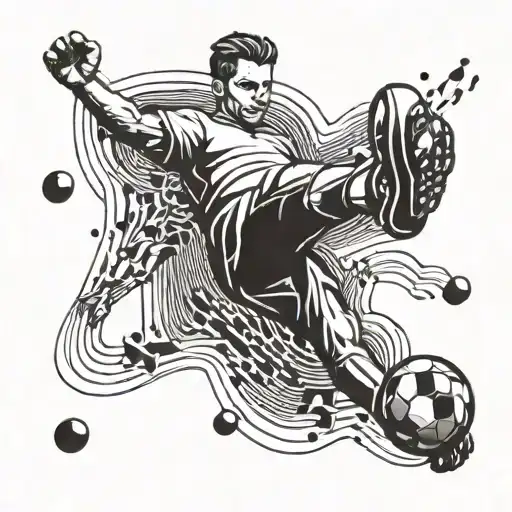 A Football Player Kicking A Music Note Instead Of A Ball