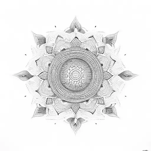 Full Back Tattoo All Black And White Mandala Pattern