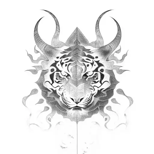 Dragon And Tiger Yin And Yang On The Forearm