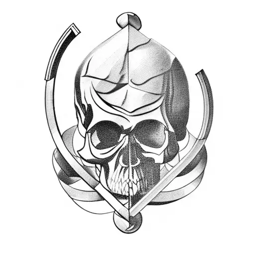 A Greek God Holding A Barbell With A Skull As The Weight