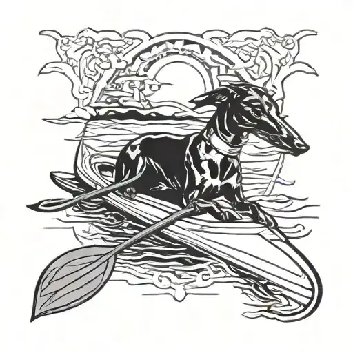 Black Greyhound Kayaking Simple