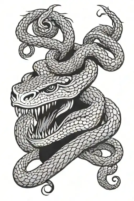 Snake Slithering With A Thorn Crown On Its Head Surrounded