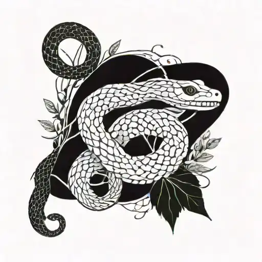 Snake And Plant Intertwined